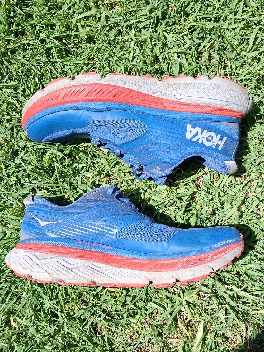 Hoka Stinson ATR 6 Men's Navy Blue Running Shoes with Red Midsole